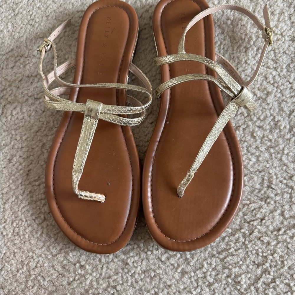Stylish Gold Sandals by Kelly & Katie